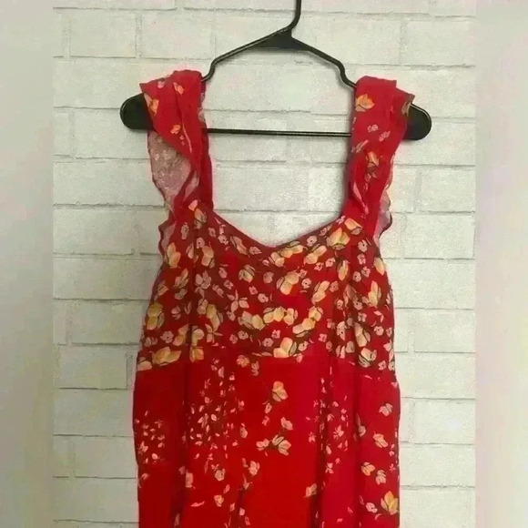 Lauren Conrad Red lemon babydoll dress with tie back size XL - Picture 4 of 4